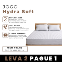 [COMPRE 1, LEVE 2] Hydra Soft™ Jogo de Cama Impermeável Premium – Lençol com Elástico + 2 Fronhas.